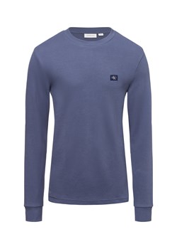 Calvin Klein Jeans Męska koszula z długim rękawem Mężczyźni Bawełna jasnoniebieski wypukły wzór tkaniny ze sklepu vangraaf w kategorii T-shirty męskie - zdjęcie 178215872