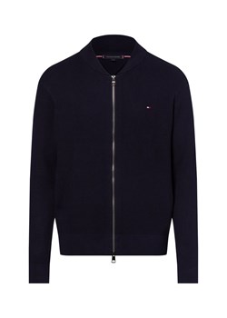 Tommy Hilfiger Męski kardigan Mężczyźni Bawełna granatowy jednolity ze sklepu vangraaf w kategorii Swetry męskie - zdjęcie 178215911