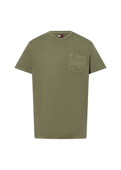 Tommy Jeans Koszulka męska Mężczyźni Bawełna khaki jednolity ze sklepu vangraaf w kategorii T-shirty męskie - zdjęcie 178215923