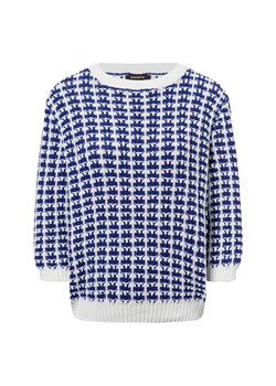 More & More Sweter damski z dzianiny Kobiety Bawełna indygo wzorzysty ze sklepu vangraaf w kategorii Swetry damskie - zdjęcie 178215950