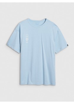 Męski t-shirt oversize 4F 4FRSS25TTSHM2652 - niebieski ze sklepu Sportstylestory.com w kategorii T-shirty męskie - zdjęcie 178218591