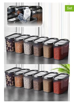 Hermia Pojemniki (12 szt.) w kolorze antracytowym - 19 x 12,5 x 9 cm ze sklepu Limango Polska w kategorii Pojemniki kuchenne - zdjęcie 178221201