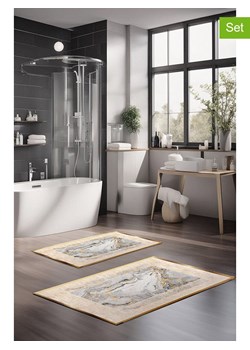 Colourful Cotton Dywaniki łazienkowe (2 szt.) w kolorze złoto-białym ze sklepu Limango Polska w kategorii Akcesoria łazienkowe - zdjęcie 178221743