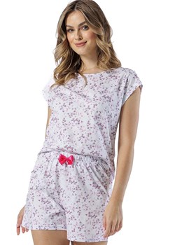 Krótka piżama damska Fryda 1544, Kolor biały-wzór, Rozmiar S, Leveza - id: 195345 - marki Leveza - 178228680 Krótka piżama damska Fryda 1544, Kolor biały-wzór, Rozmiar S, Leveza ze sklepu Intymna w kategorii Piżamy damskie - zdjęcie 178228680