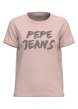 Pepe Jeans Koszulka w kolorze beżowym ze sklepu Limango Polska w kategorii Bluzki damskie - zdjęcie 178230691