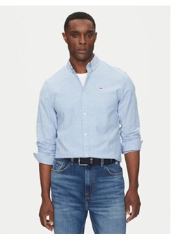 Tommy Jeans Koszula Stretch Oxford DM0DM09594 Błękitny Slim Fit ze sklepu MODIVO w kategorii Koszule męskie - zdjęcie 178236131