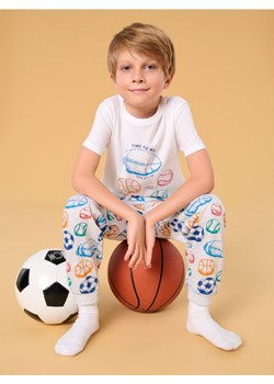 Sinsay - Bawełniana piżama dwuczęściowa ze sportowym motywem - biały ze sklepu Sinsay w kategorii Piżamy dziecięce - zdjęcie 178243283