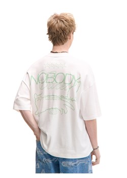 Cropp - Biała koszulka z napisami po obu stronach - biały ze sklepu Cropp w kategorii T-shirty męskie - zdjęcie 178243381