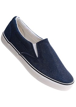 Wsuwane granatowe tenisówki damskie slip on /G3-2 17195 G8-6/ ze sklepu Pantofelek24.pl w kategorii Trampki damskie - zdjęcie 178243974