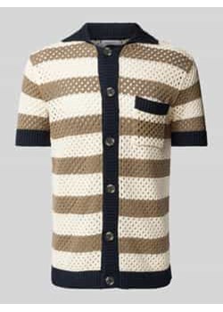 Koszula casualowa o kroju regular fit z ażurowym wzorem model ‘Crochet’ ze sklepu Peek&Cloppenburg  w kategorii Koszule męskie - zdjęcie 178258043