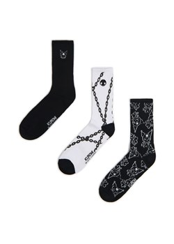 Cropp - 3 pack długich skarpet Kuromi - czarny ze sklepu Cropp w kategorii Skarpetki męskie - zdjęcie 178261544