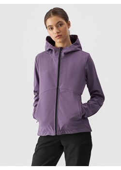 Damska kurtka softshell membrana 5000 4F 4FWAW24TSOFF285 - fioletowa ze sklepu Sportstylestory.com w kategorii Kurtki damskie - zdjęcie 178263590