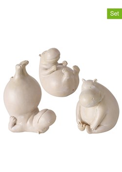 Boltze Dekoracyjne figurki (3 szt.) "Hippo" w kolorze kremowym - wys. 12 cm ze sklepu Limango Polska w kategorii Dekoracje - zdjęcie 178269893