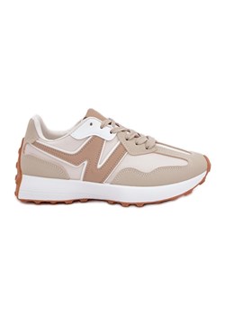 Buty Sportowe Sneakersy Damskie Beżowe beżowy ze sklepu ButyModne.pl w kategorii Buty sportowe damskie - zdjęcie 178274754