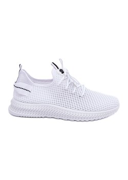 Siateczkowe Wsuwane Buty Sportowe Damskie Białe ze sklepu ButyModne.pl w kategorii Buty sportowe damskie - zdjęcie 178274760