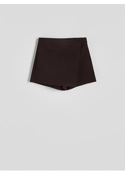 Reserved - Spódnico-szorty z wiskozą - ciemnobrązowy ze sklepu Reserved w kategorii Szorty - zdjęcie 178279414