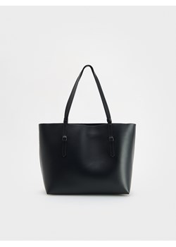 Reserved - Torebka shopper z imitacji skóry - czarny ze sklepu Reserved w kategorii Torebki damskie - zdjęcie 178279914