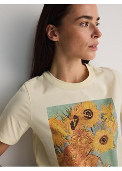 Reserved - T-shirt z nadrukiem - jasnożółty ze sklepu Reserved w kategorii Bluzki damskie - zdjęcie 178283331