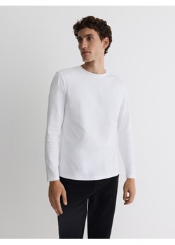 Reserved - Bawełniany longsleeve - biały ze sklepu Reserved w kategorii T-shirty męskie - zdjęcie 178283910