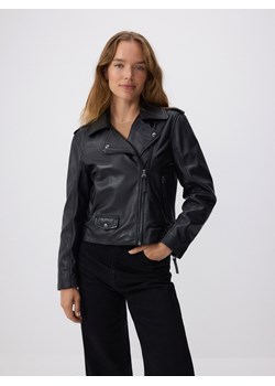 Reserved - Ramoneska z owczej skóry - czarny ze sklepu Reserved w kategorii Kurtki damskie - zdjęcie 178285111