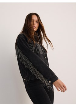 Reserved - Kurtka jeansowa z frędzlami - czarny ze sklepu Reserved w kategorii Kurtki damskie - zdjęcie 178285382
