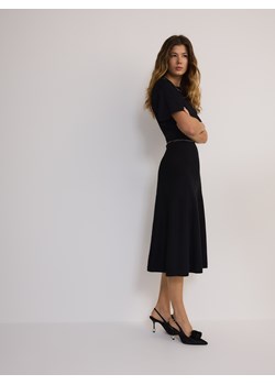 Reserved - Sukienka midi z wiskozą - czarny ze sklepu Reserved w kategorii Sukienki - zdjęcie 178285632