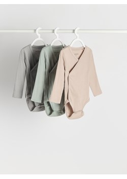 Reserved - Bawełniane body 3 pack - ciemnoszary ze sklepu Reserved w kategorii Odzież dla niemowląt - zdjęcie 178285973
