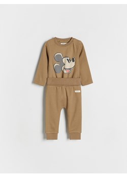 Reserved - Komplet Mickey Mouse - brązowy ze sklepu Reserved w kategorii Odzież dla niemowląt - zdjęcie 178288091