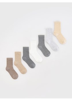 Reserved - Skarpetki z bawełną 7 pack - beżowy ze sklepu Reserved w kategorii Skarpetki dziecięce - zdjęcie 178292524