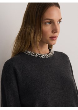 Reserved - Sweter z ozdobną aplikacją - ciemnoszary ze sklepu Reserved w kategorii Swetry damskie - zdjęcie 178292962