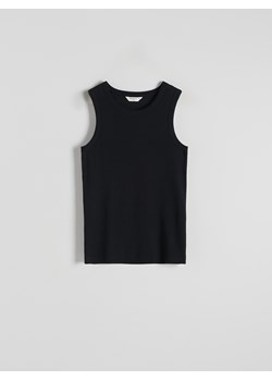 Reserved - Dzianinowy top slim fit - czarny ze sklepu Reserved w kategorii T-shirty męskie - zdjęcie 178294691
