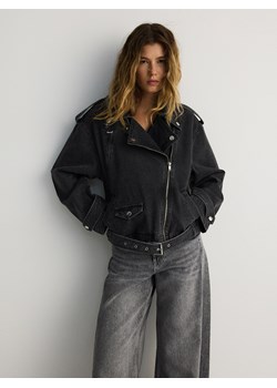 Reserved - Kurtka jeansowa z paskiem - szary ze sklepu Reserved w kategorii Kurtki damskie - zdjęcie 178296064