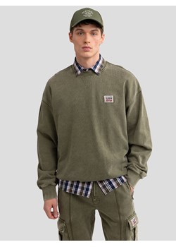 Bluza męska z efektem sprania khaki Caron 303 ze sklepu Big Star w kategorii Bluzy męskie - zdjęcie 178316224