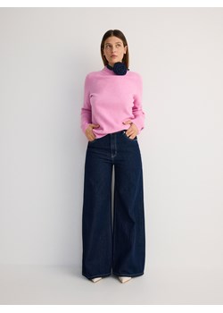 Reserved - Jeansy wide leg z odpinaną broszką - granatowy ze sklepu Reserved w kategorii Jeansy damskie - zdjęcie 178318883