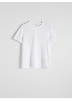 Reserved - T-shirt slim fit z modalem - biały ze sklepu Reserved w kategorii T-shirty męskie - zdjęcie 178319193