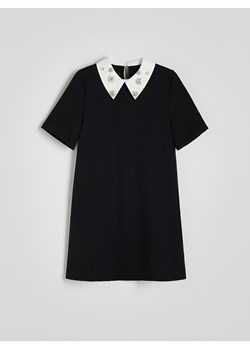 Reserved - Sukienka z ozdobnym kołnierzem - czarny ze sklepu Reserved w kategorii Sukienki - zdjęcie 178319664