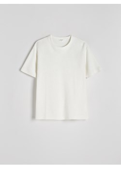 Reserved - Strukturalny t-shirt relaxed fit - złamana biel ze sklepu Reserved w kategorii T-shirty męskie - zdjęcie 178319863