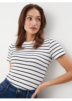 Mohito - T-shirt w paski - biały ze sklepu Mohito w kategorii Bluzki damskie - zdjęcie 178327013
