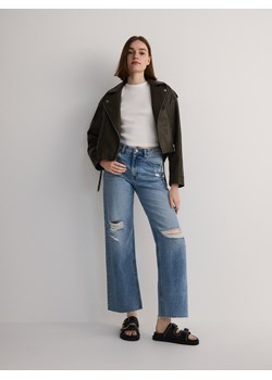 Reserved - Jeansy culotte z przetarciami - niebieski ze sklepu Reserved w kategorii Jeansy damskie - zdjęcie 178327491