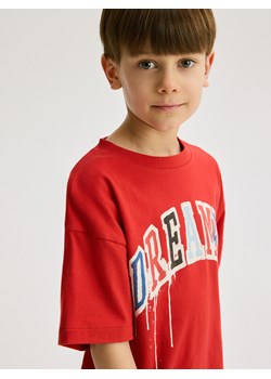 Reserved - Bawełniany t-shirt oversize - koralowy ze sklepu Reserved w kategorii T-shirty chłopięce - zdjęcie 178333694