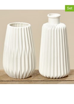 Boltze Wazony (2 szt.) "Esko" w kolorze białym - wys. 17 cm ze sklepu Limango Polska w kategorii Wazony - zdjęcie 178335000