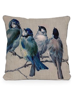 Madre Selva Poszewka &quot;Blue Birds&quot; w kolorze beżowo-niebieskim na poduszkę - 45 x 45 cm ze sklepu Limango Polska w kategorii Poduszki dekoracyjne - zdjęcie 178335001