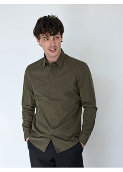 Reserved - Koszula slim z bawełny egipskiej - ciemnozielony ze sklepu Reserved w kategorii Koszule męskie - zdjęcie 178335402