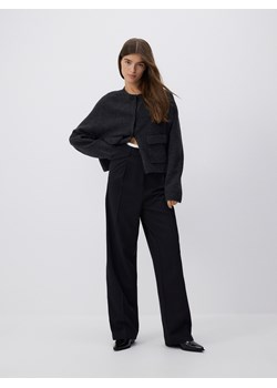 Reserved - Luźne spodnie z zakładkami - czarny ze sklepu Reserved w kategorii Spodnie damskie - zdjęcie 178336783