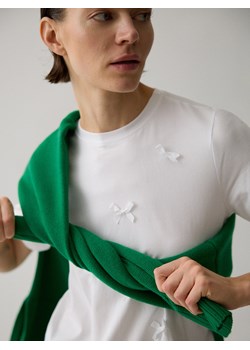 Reserved - T-shirt regular z kokardkami - złamana biel ze sklepu Reserved w kategorii Bluzki damskie - zdjęcie 178339481