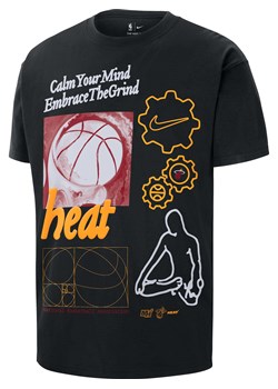 T-shirt męski Nike NBA Max90 Miami Heat Courtside - Czerń ze sklepu Nike poland w kategorii T-shirty męskie - zdjęcie 178345841