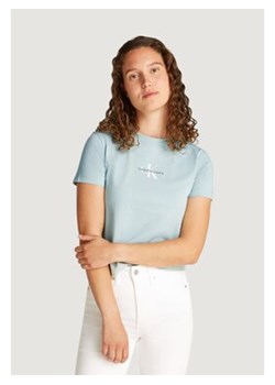 Calvin Klein Jeans T-Shirt MONOLOGO BABY Niebieski Shirt Fit ze sklepu MODIVO w kategorii Bluzki damskie - zdjęcie 178356470