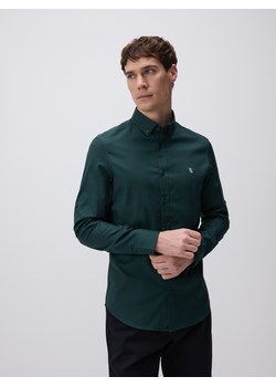 Reserved - Bawełniana koszula slim fit - ciemnozielony ze sklepu Reserved w kategorii Koszule męskie - zdjęcie 178360250