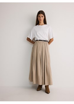 Reserved - Spódnica maxi z marszczeniami - beżowy ze sklepu Reserved w kategorii Spódnice - zdjęcie 178360291