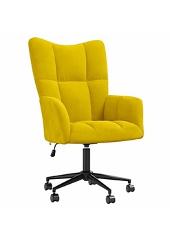 Fotel Do Biurka Glamour Musztardowy F9-K49 ze sklepu Edinos.pl w kategorii Krzesła biurowe - zdjęcie 178360380